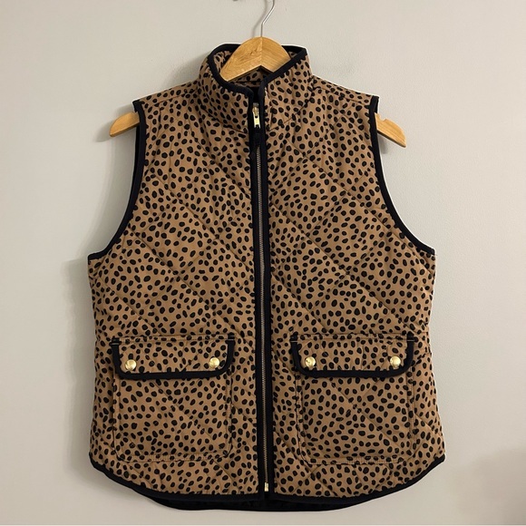 J.Crew Animal-Print Puffer Vest with Snap Pockets‎ - Picture 2 of 7
